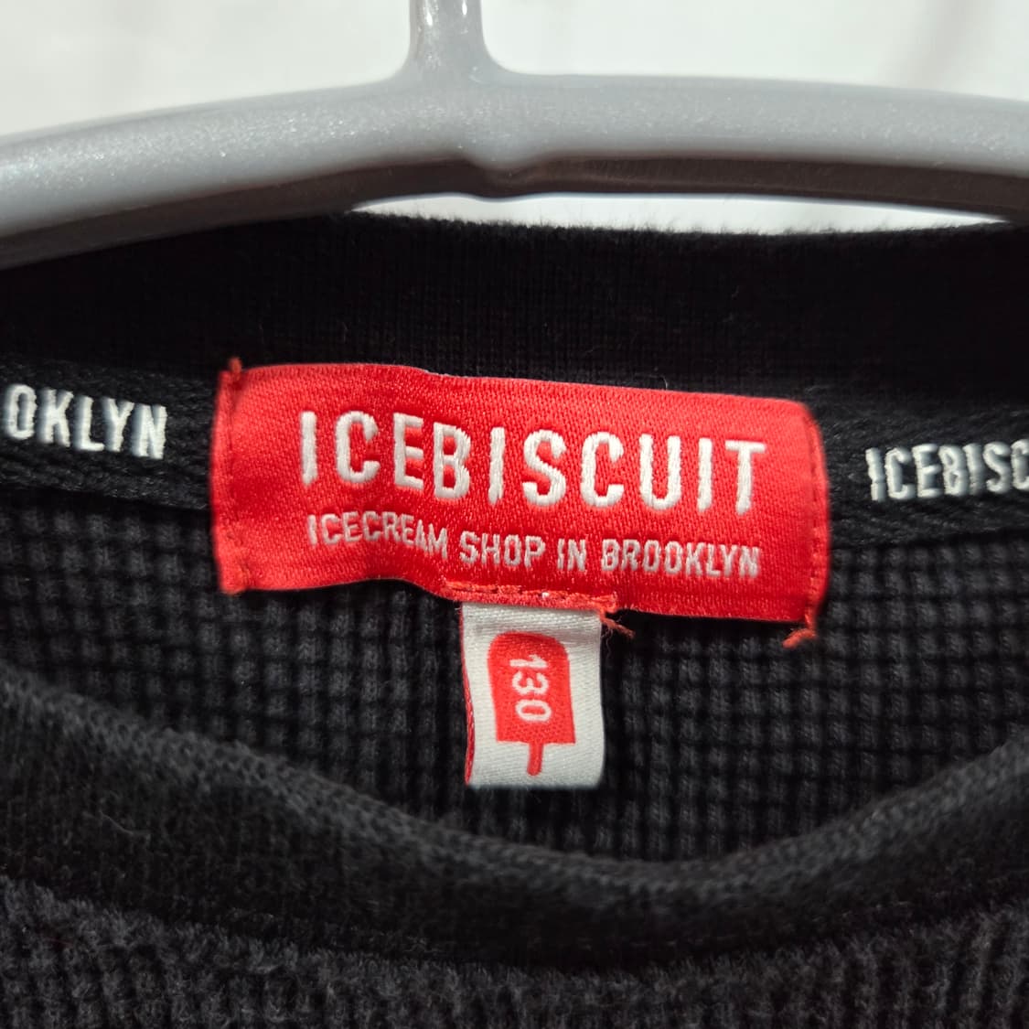 아이스비스킷 키즈 프린팅 와플 롱슬리브 130 상품이미지2