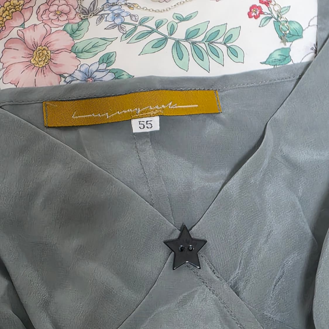 유럽빈티지)오네갸루st 새틴 레이스 스타 나나깔 로맨틱 랩슬리브리스 상품이미지2