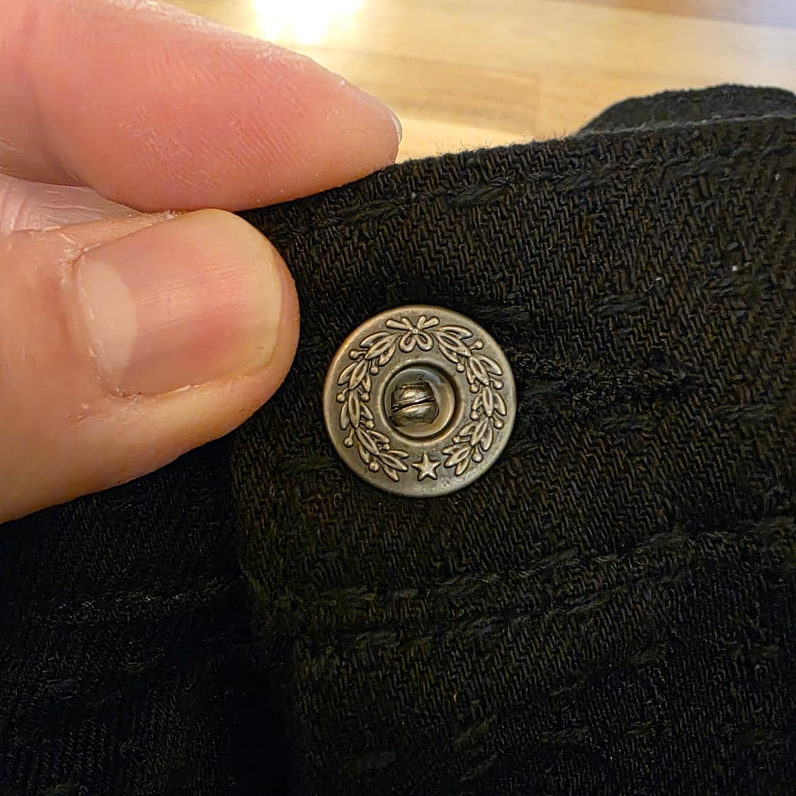 뤠쓰 X 느린양반 사시코 블랙진 논워시 36사이즈 새제품 상품이미지6