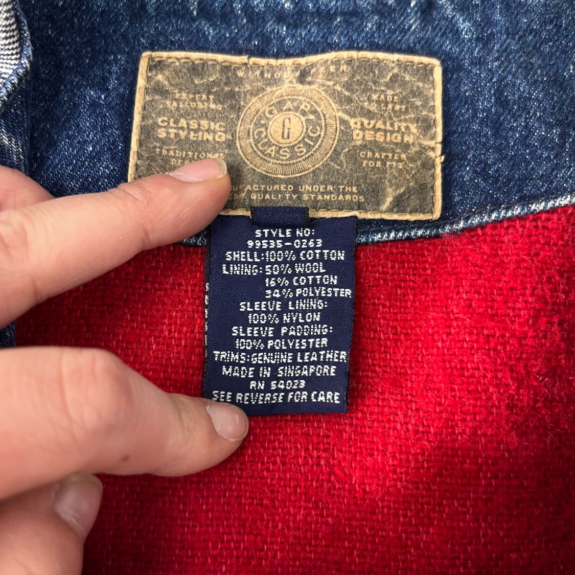 105 90s 갭 클래식 떡볶이 데님 코트 상품이미지3