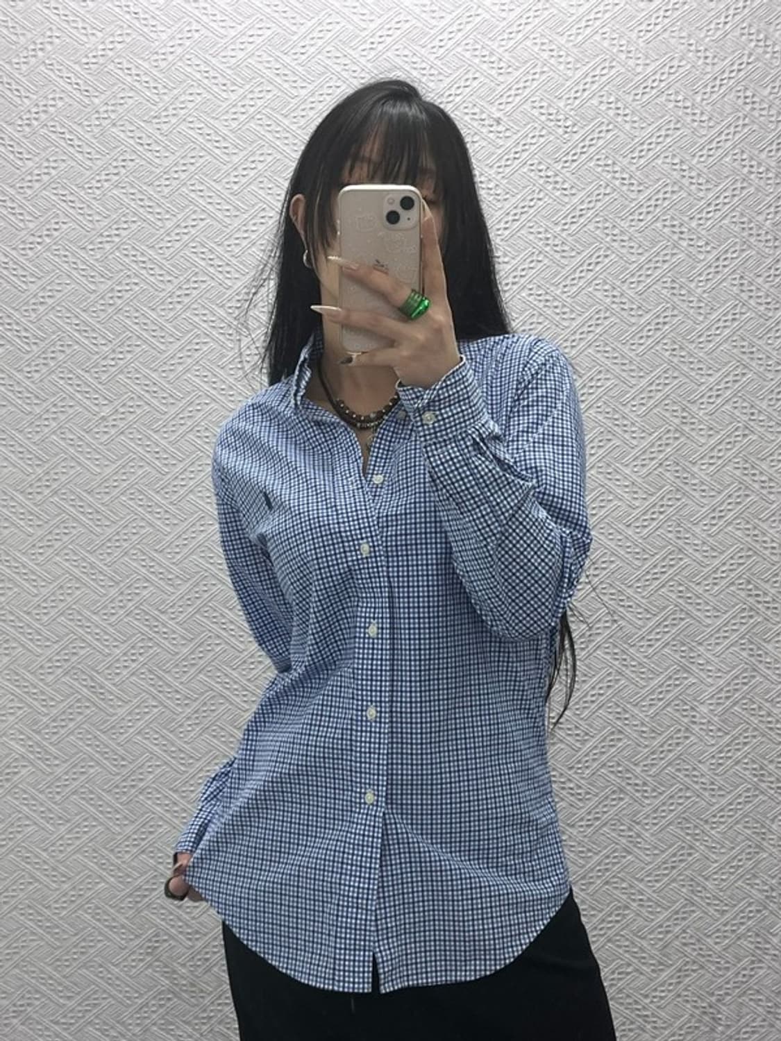 폴로 랄프로렌 컨트리 레트로 블루 체크 셔츠 S C08406 상품이미지1