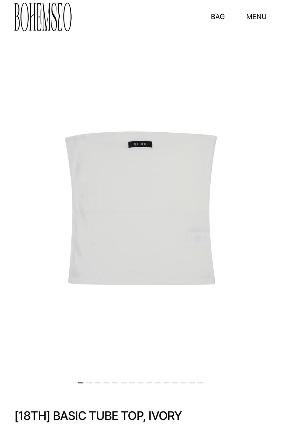 보헤미안서울 보헴서 베이직 튜브탑 아이보리 basic tube top 상품이미지1