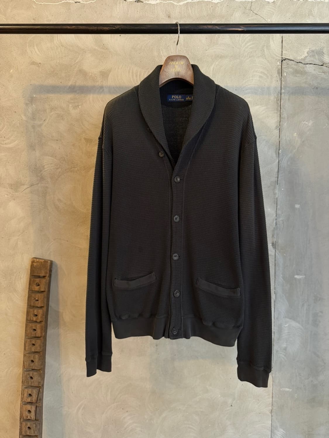 폴로 랄프로렌 와플 패브릭 숄칼라 가디건 100 상품이미지1