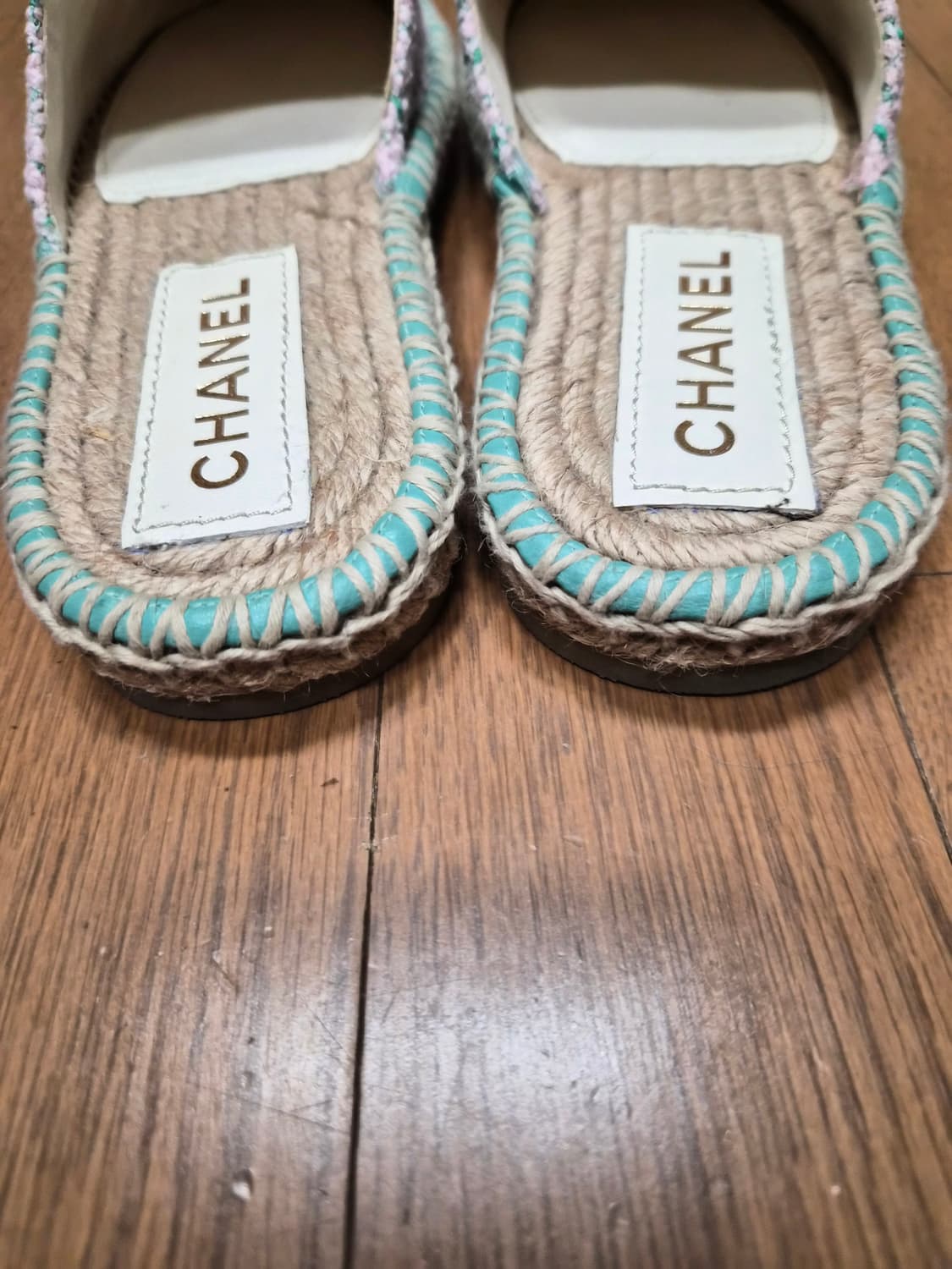 (정품) 샤넬 CC로고 트위드 에스파듀 37사이즈 (명품 여자 슬리퍼 샌 상품이미지3