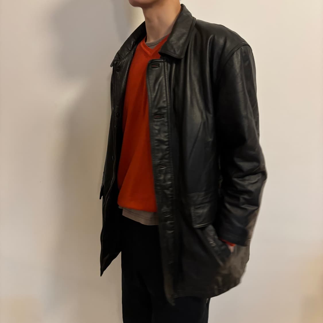 vtg cowhide snap carcoat 상품이미지2