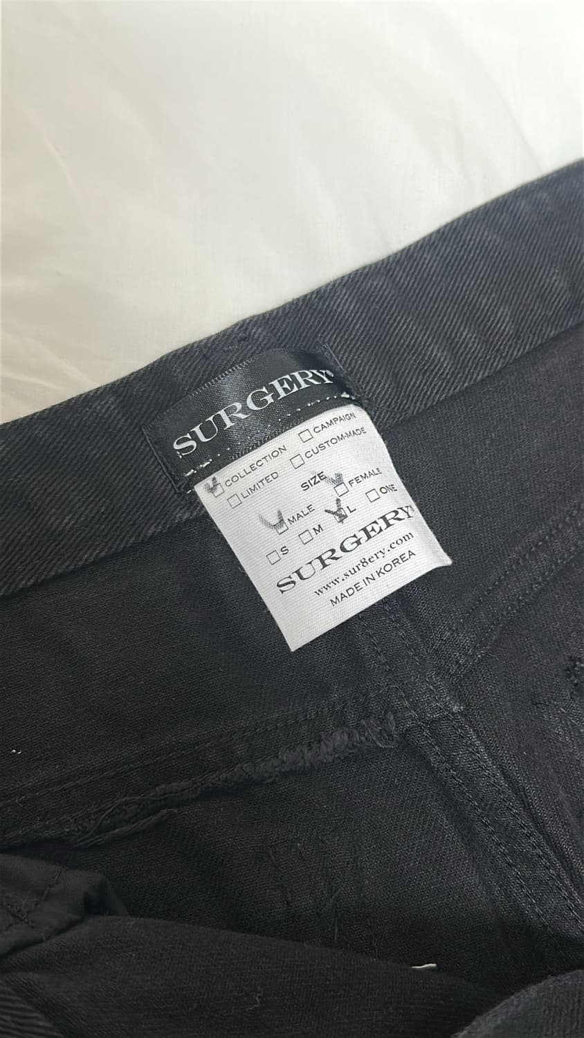 써저리 remake half denim black 상품이미지2