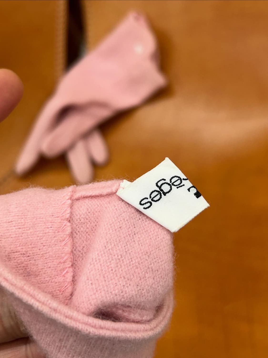 꾸레쥬 핑크 울 장갑 상품이미지3