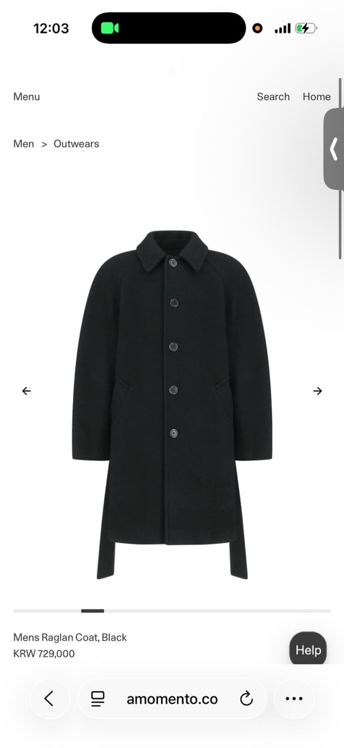 Amomento mens raglan coat 상품이미지1