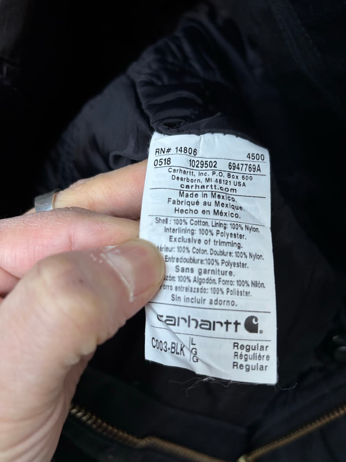 칼하트 c003 트레디셔널 초어자켓 상품이미지7