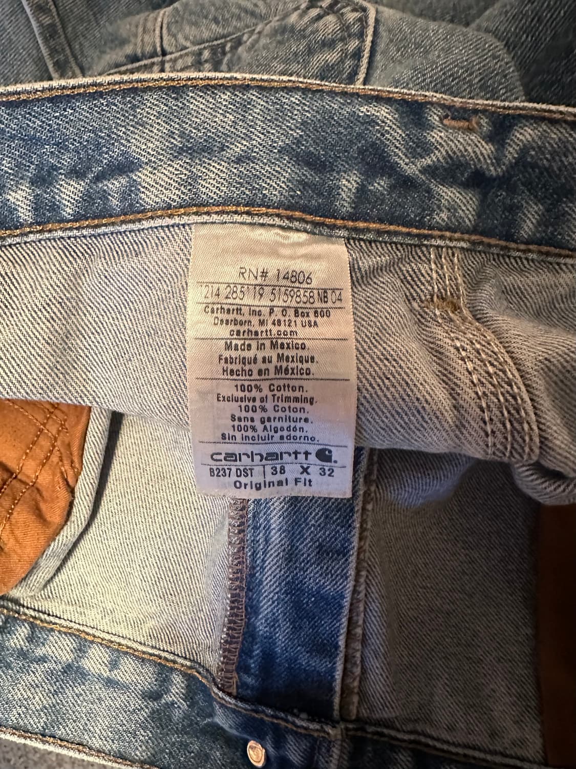 칼하트 데님 싱글니 워크 팬츠 상품이미지7