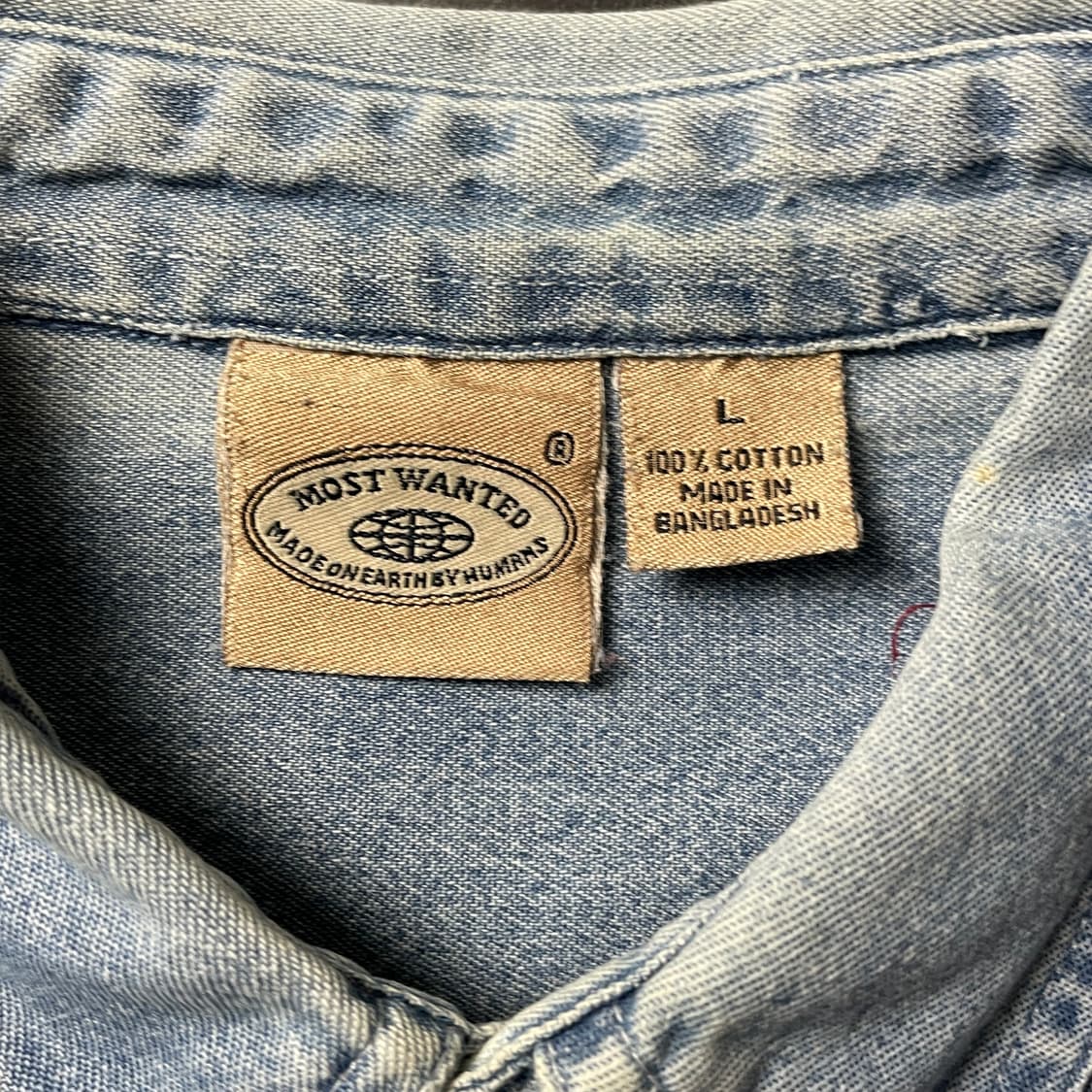 WANTED 빈티지 연청 코튼 데님 셔츠 A00645 상품이미지10
