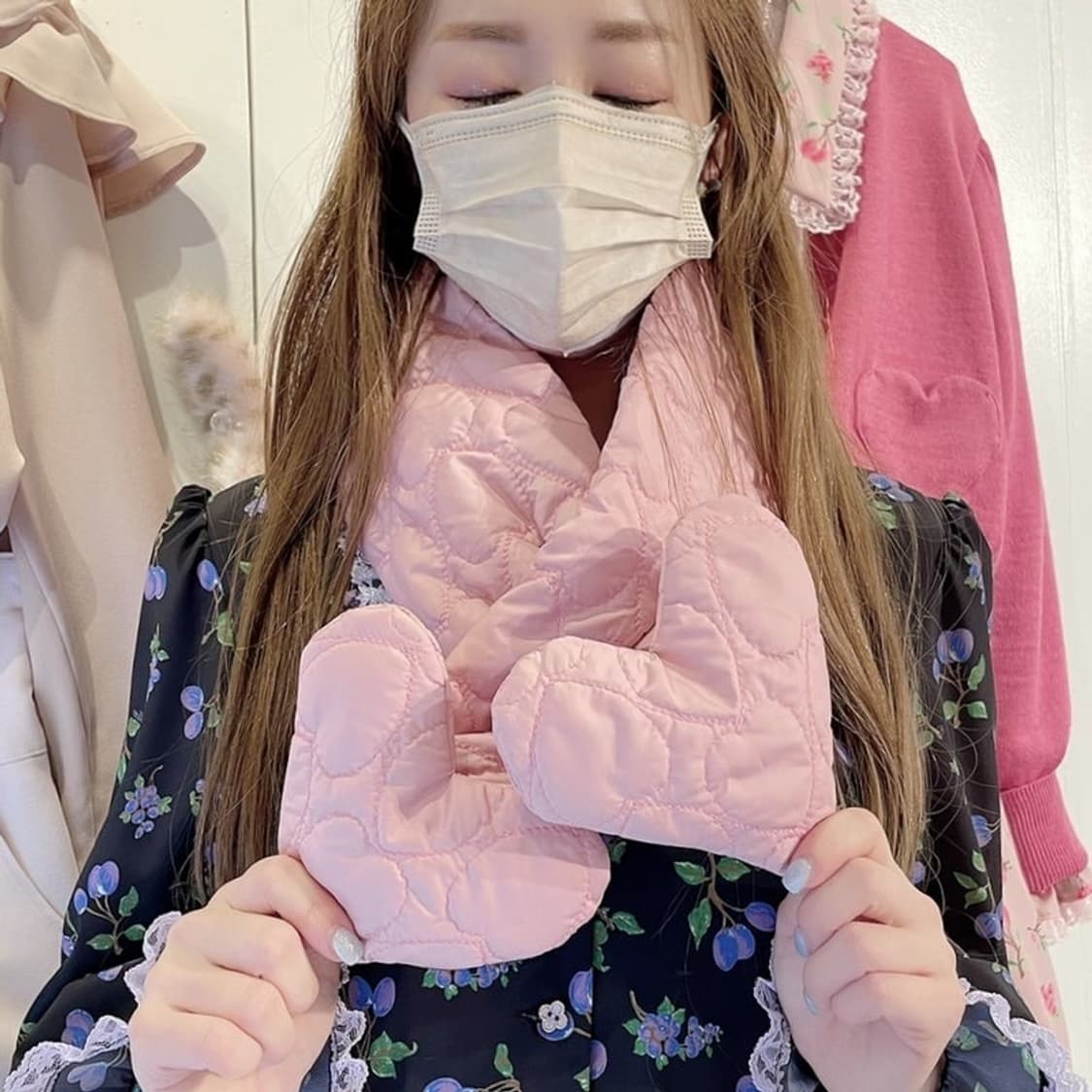 MILK heart quilt muffler 상품이미지5