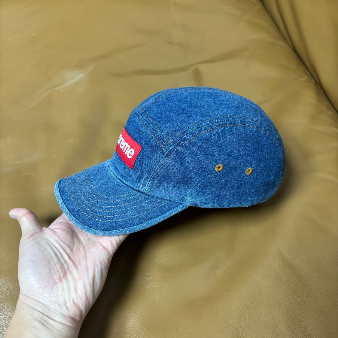 Supreme 슈프림 22fw 워시드 데님 캠프캡 모자 (Denim) 상품이미지4