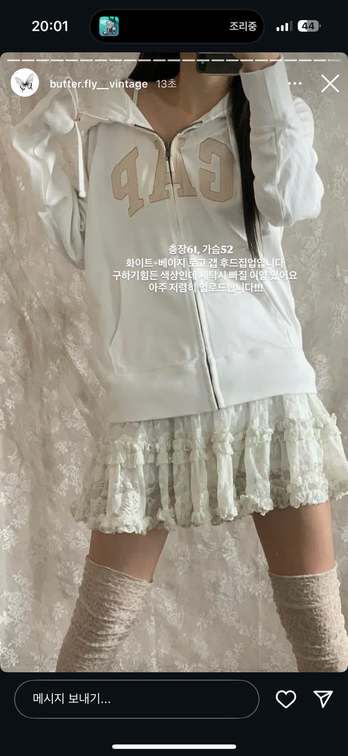 버터플라이빈티지 갭 후드집업 상품이미지2