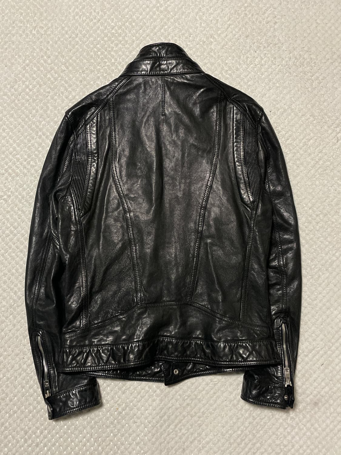 SIEG 웨스턴 무드 램스킨 양가죽 절개 레더 자켓 상품이미지2