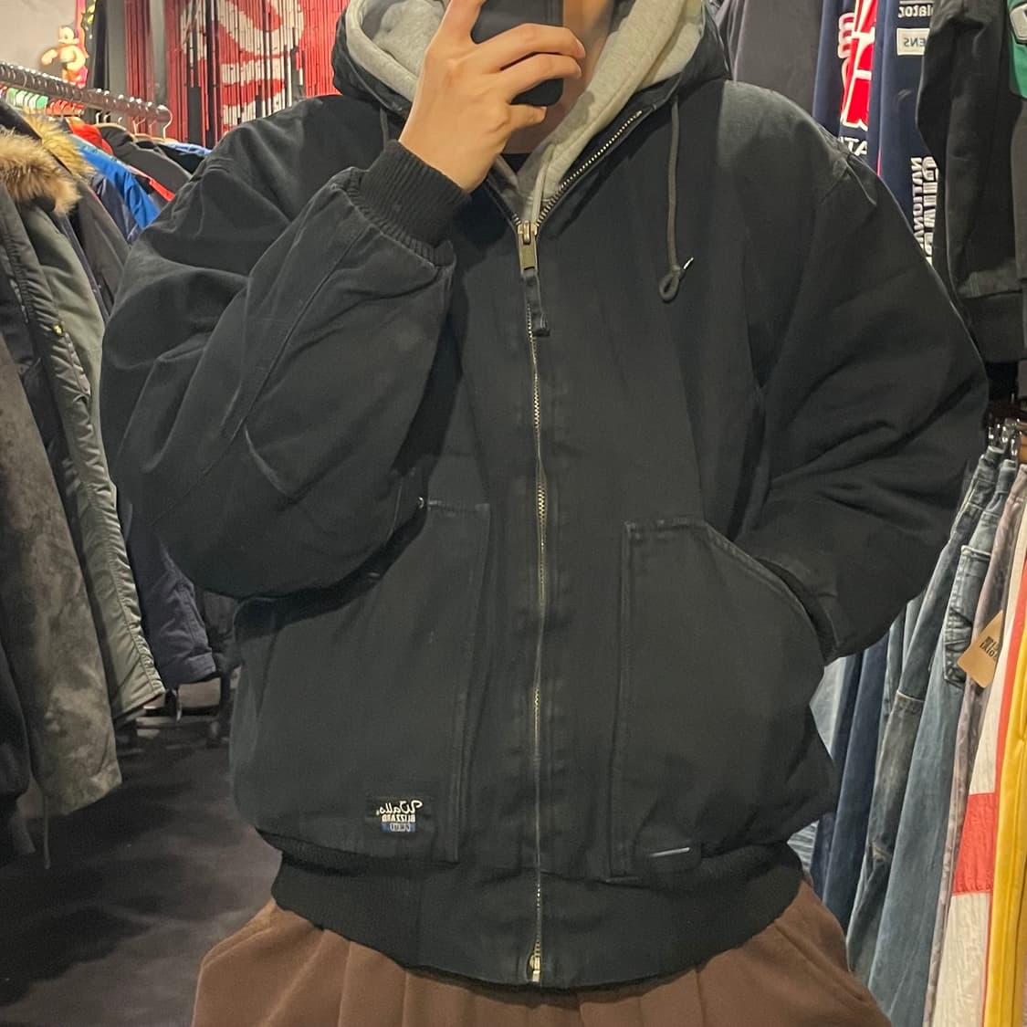 [IM] VTG 빈티지 블랙 후드워크자켓  상품이미지4