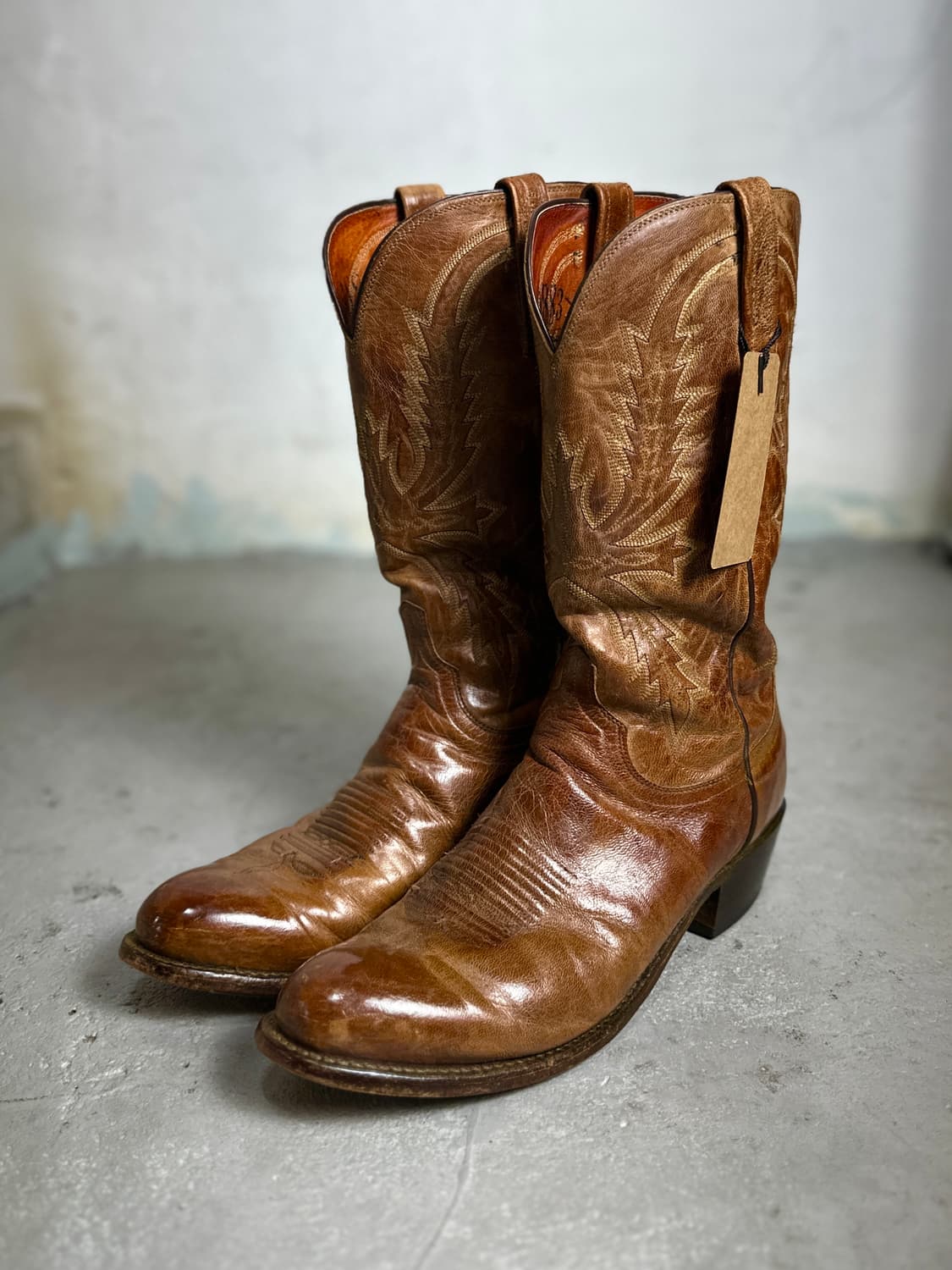 90's USA Made Lucchese 카우보이 웨스턴 부츠 상품이미지1
