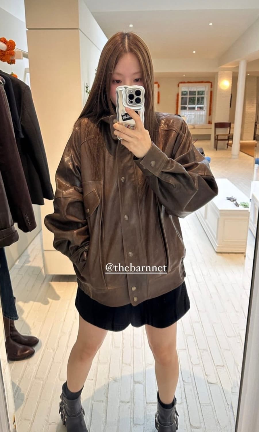 더바넷 브라운스테인 레더 모터사이클 가죽자켓 상품이미지4