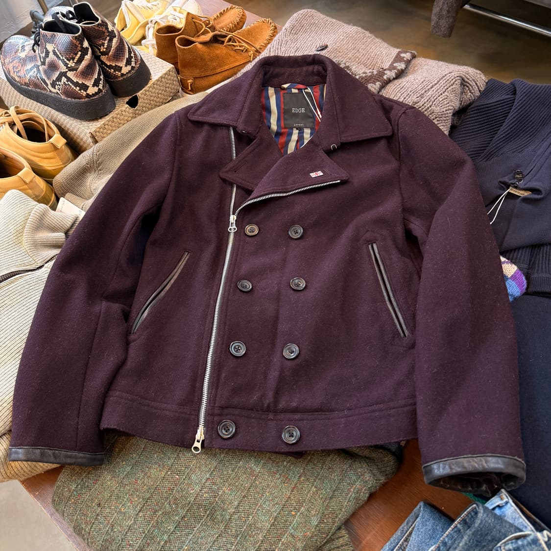 EDGE by RUPERT 모드계 더블라이더 피코트 울 자켓  상품이미지5
