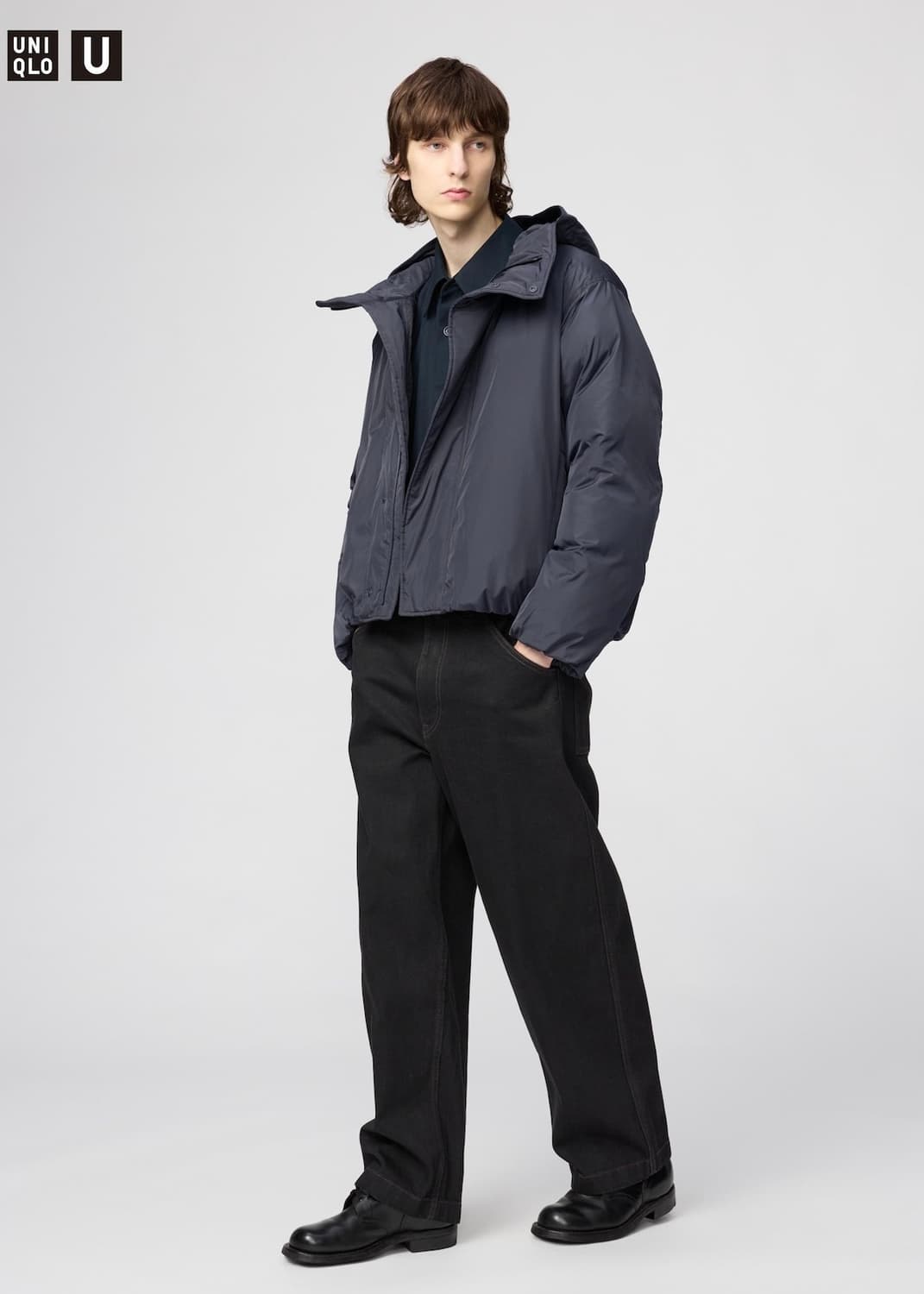 유니클로U 르메르 25fw 와이드 핏 컬러진 블랙 데님 통바지 31 기본 상품이미지2