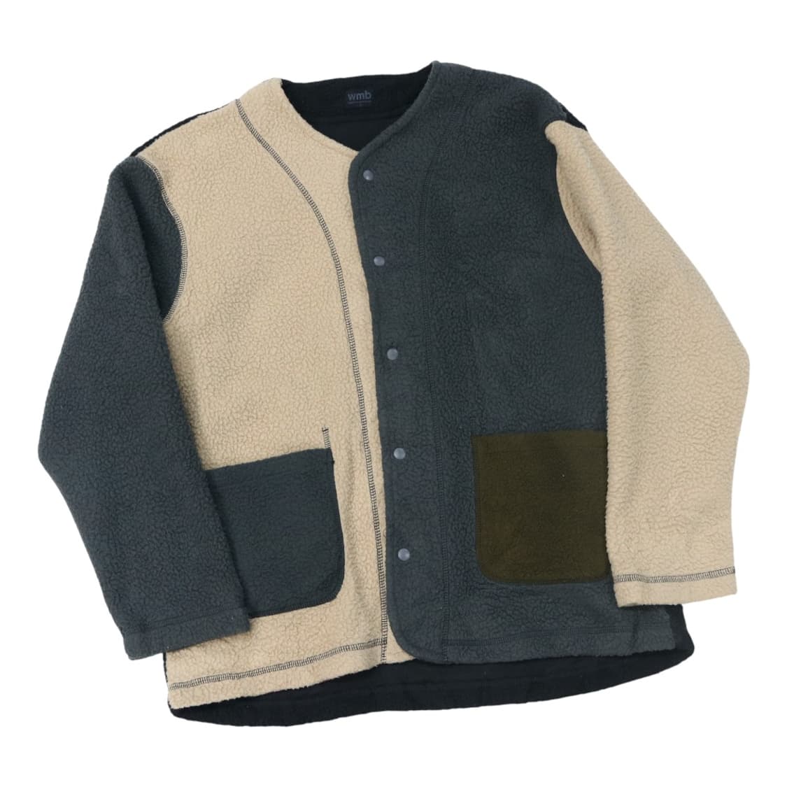 wmb 웍맨 멀티 컬러 블록 플리스 보아 가디건 상품이미지1