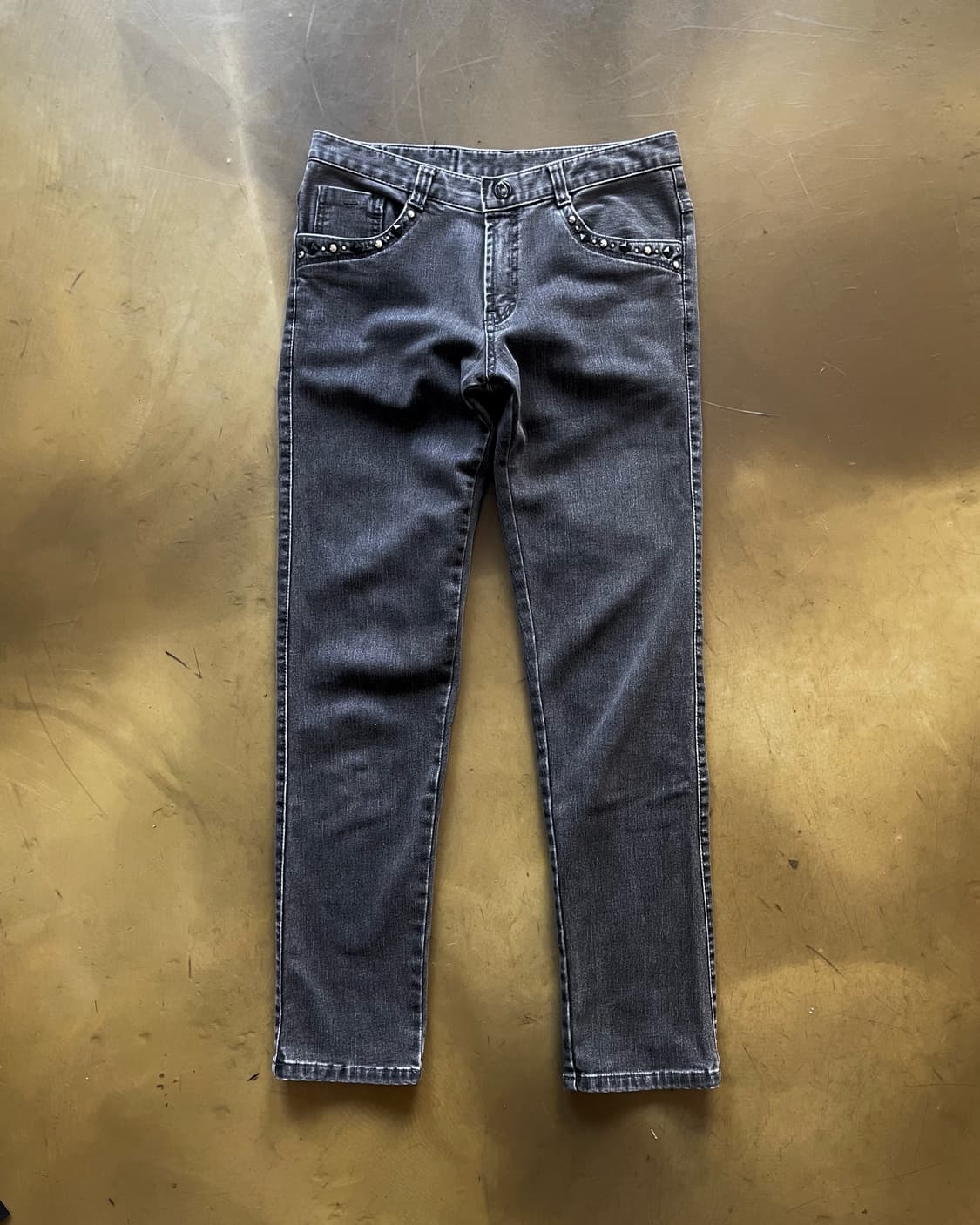2000s TOMBOY Jeans Stud Trim Black Jeans 상품이미지4