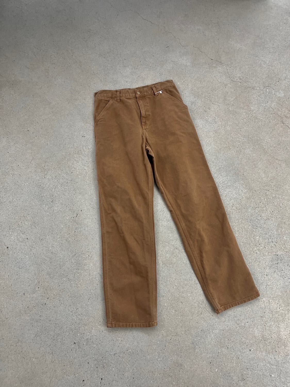 칼하트 WIP 브라운 싱글니 팬츠 상품이미지5