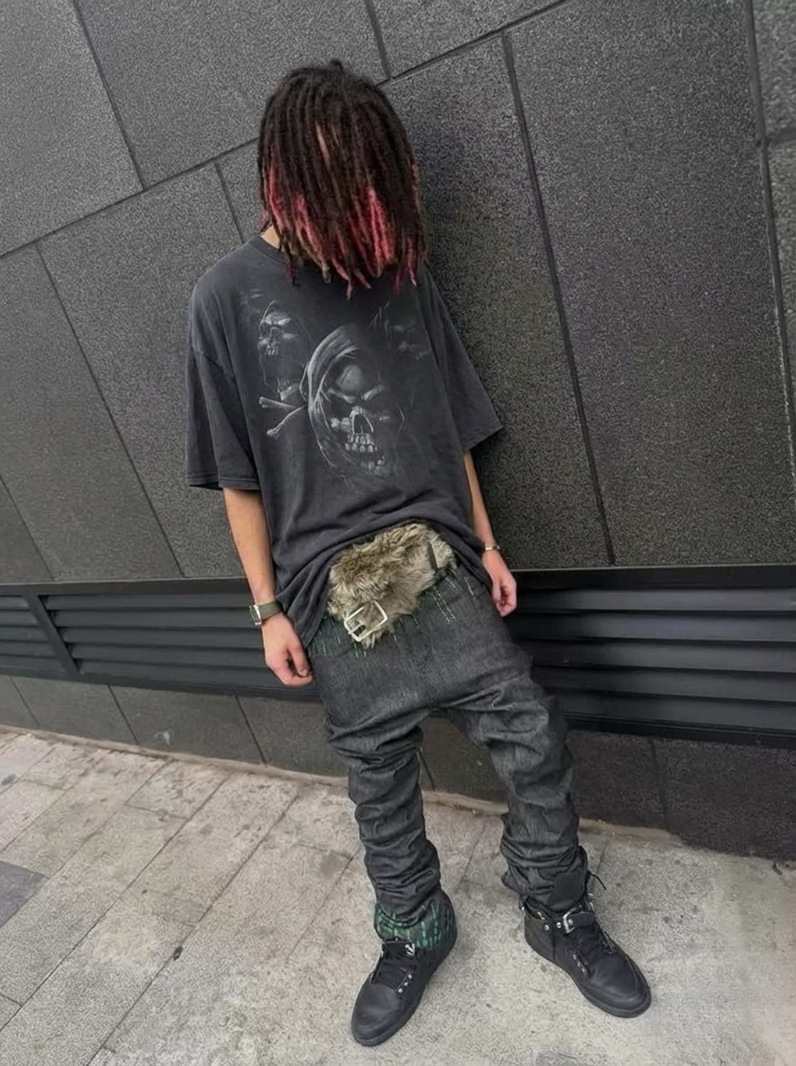 00ss 빈티지 Y2K 스컬 펑크 티셔츠 사이즈 3XL 상품이미지1