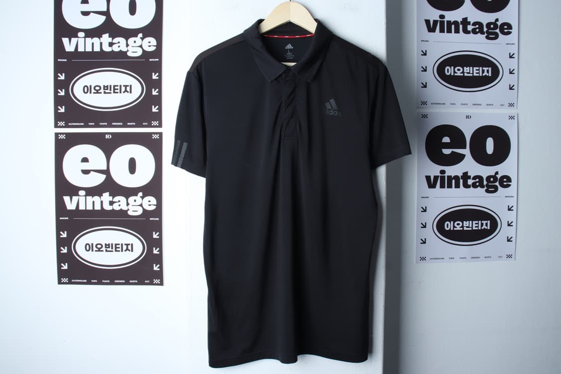(L-XL) 아디다스 반팔 카라 티셔츠 작은사용감 골프 블랙-H33004 상품이미지2