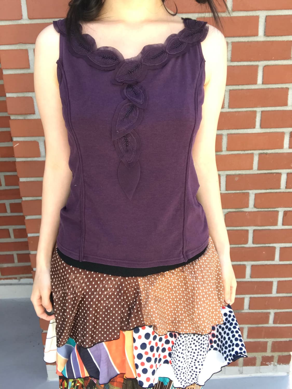 vintage plum pattern sleeveless 상품이미지2