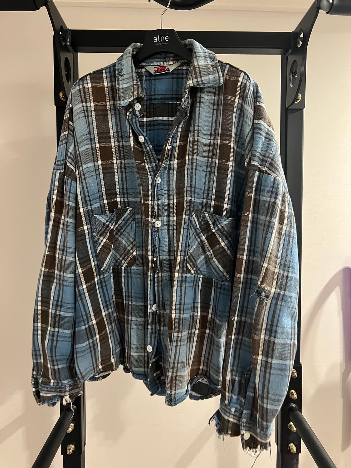 세인트 미카엘 플라넬 셔츠 블루 상품이미지1