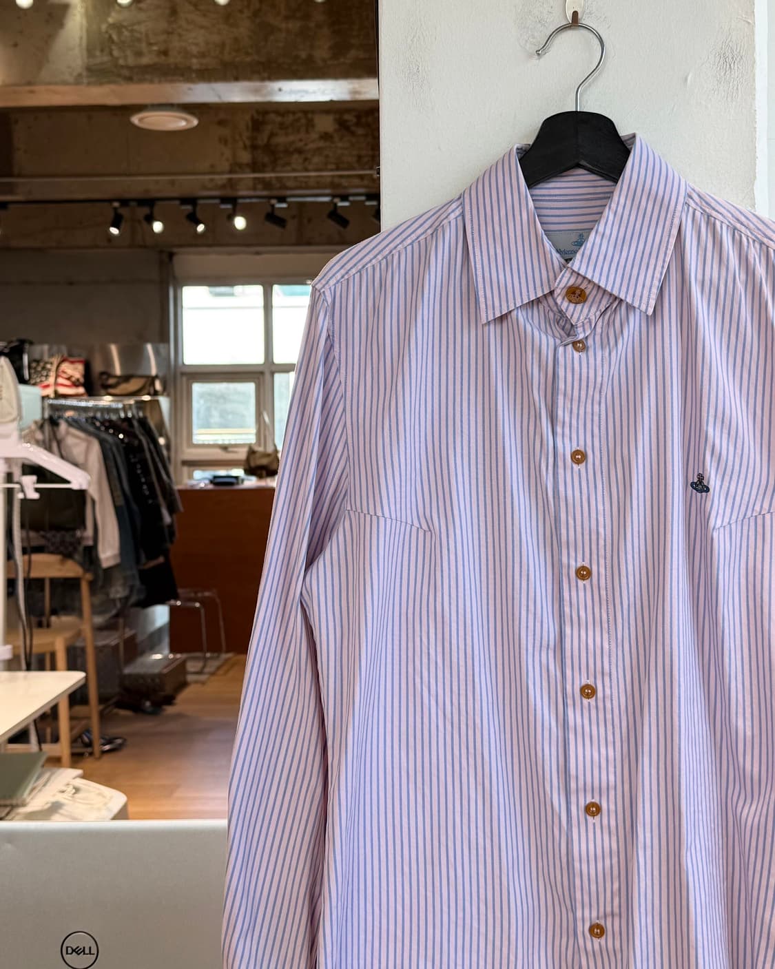 비비안웨스트우드 맨 핑크 스트라이프 orb자수 셔츠 상품이미지4