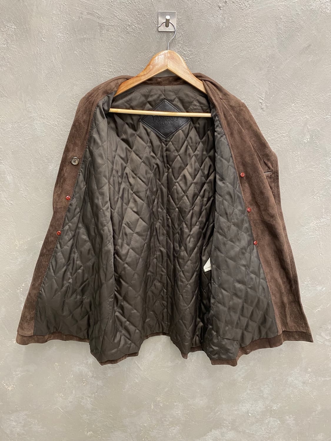 [M] Tomboy 톰보이 브라운 스웨이드 더블 브레스티드 코트 상품이미지5