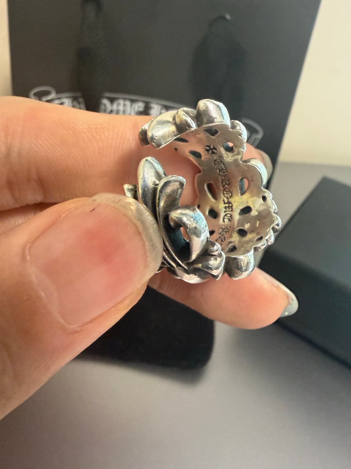 [us8.5] 크롬하츠 더블 플로랄링 상품이미지4