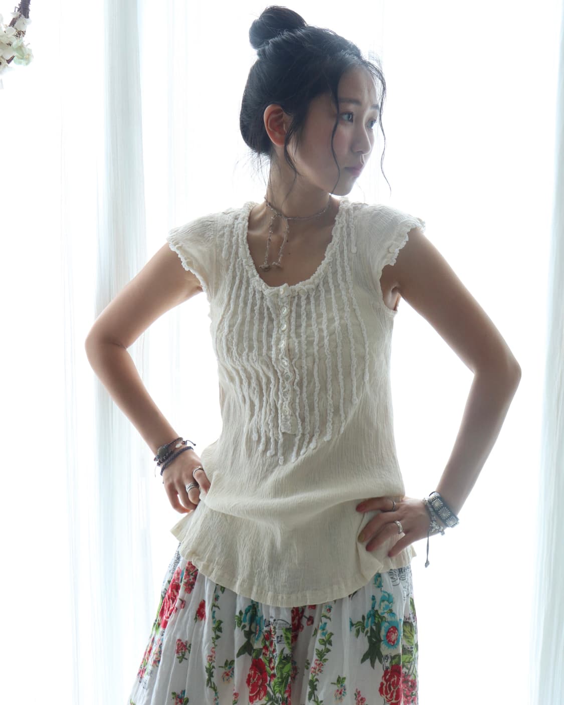 [Tsumori Chisato] Crinkle Pintuck Blouse 상품이미지5