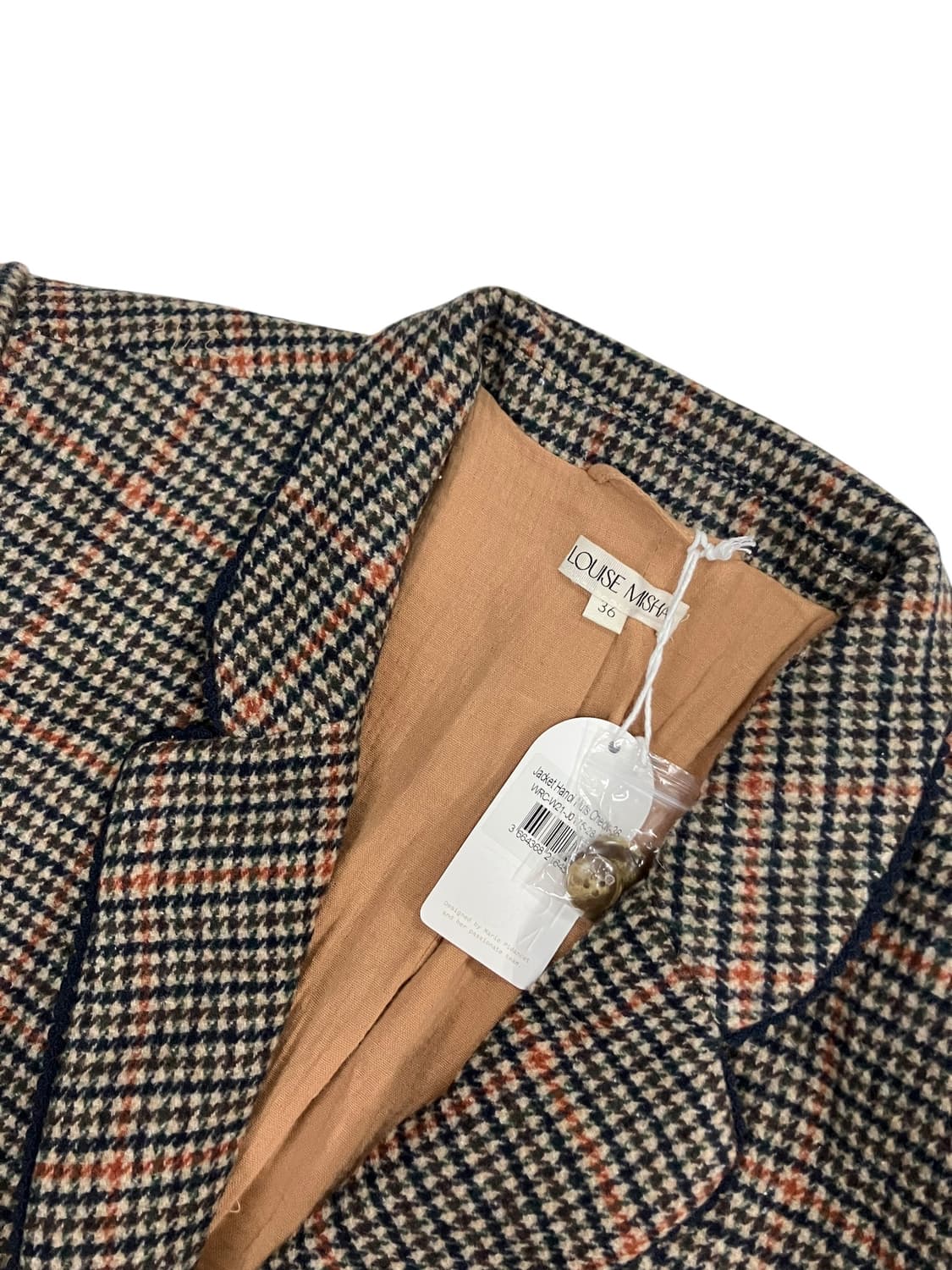 루이스미샤 원버튼 체크 패턴 자켓 36 상품이미지2