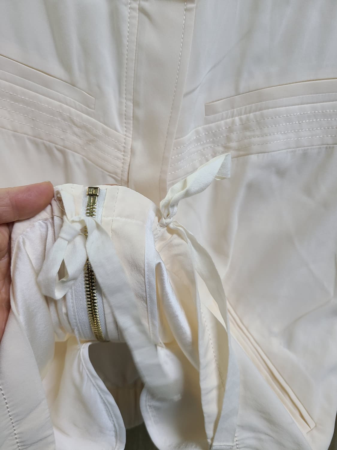 마쥬 실크 아이보리 봄버 자켓 상품이미지6