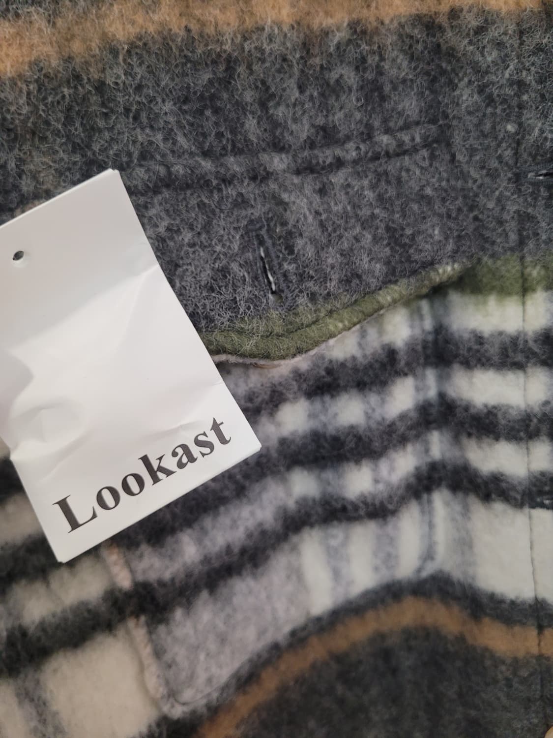 룩캐스트 블랙 체크 롱셔츠 자켓 코트 여성용 오버핏 55~77 상품이미지7