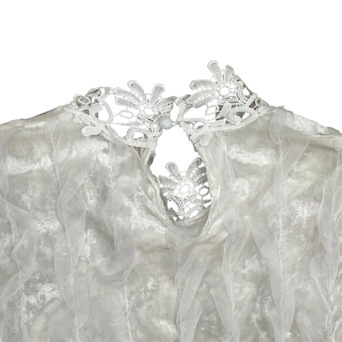 White Frill Velvet Sweatshirt 상품이미지6