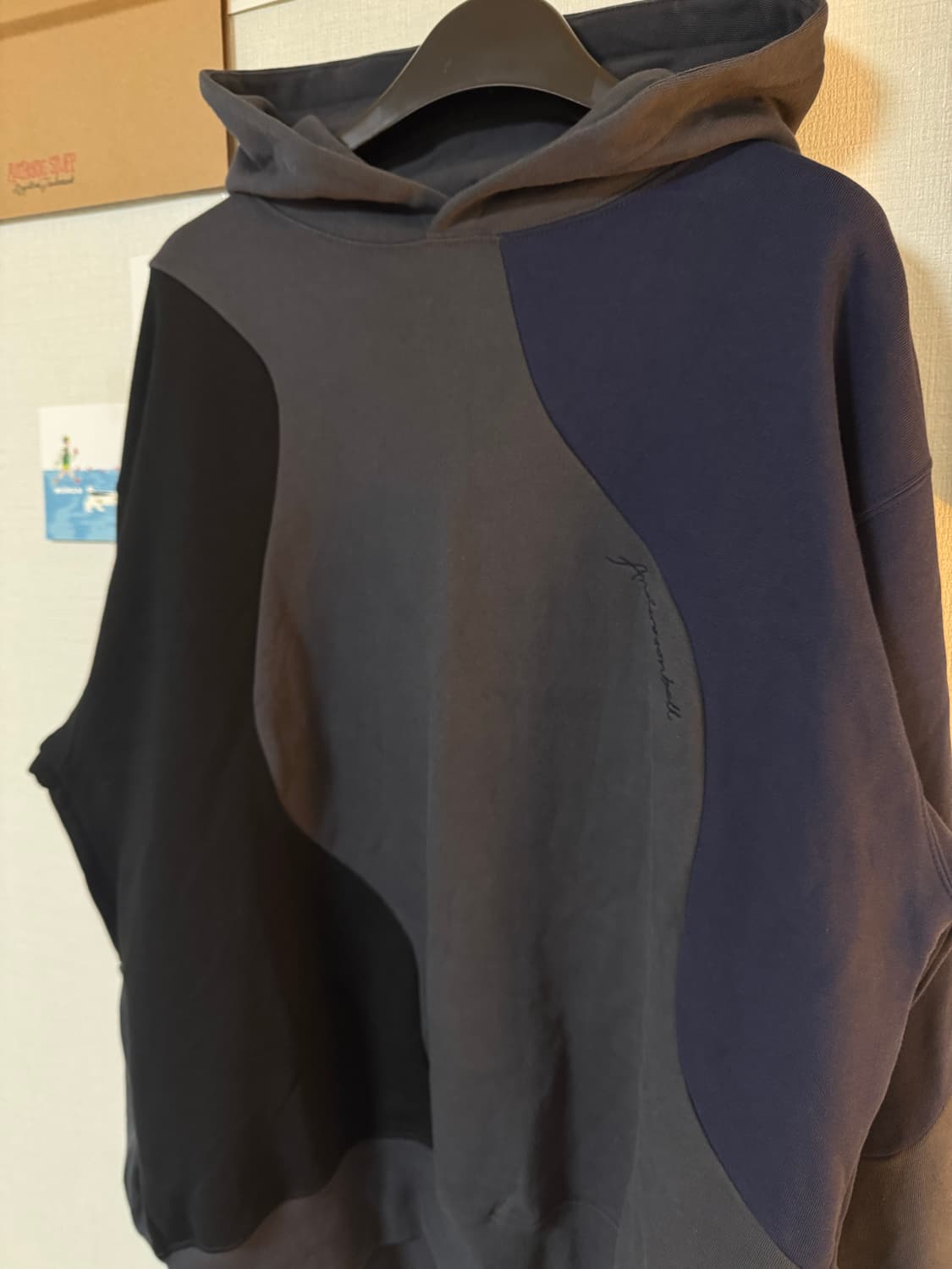 [L]앤더슨벨 콘트라스트 코튼 컬러 블록 후드티 상품이미지2