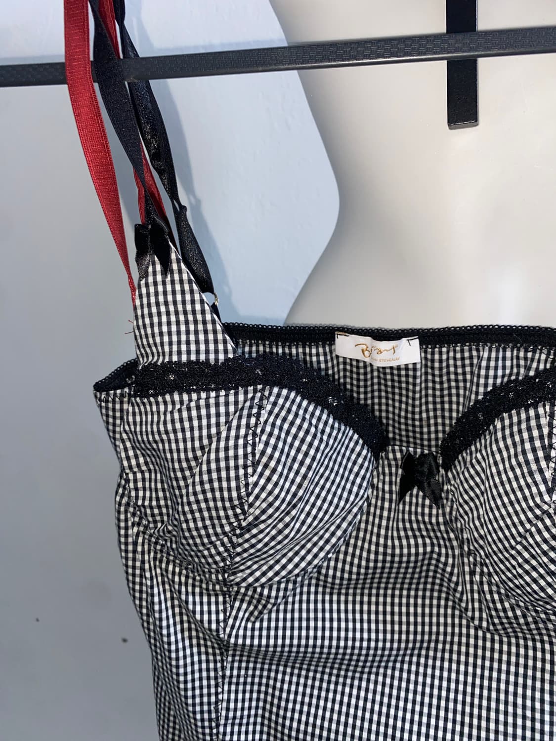 [BRAY] 미사깔 체크 레이스 슬리브리스 원피스 상품이미지8