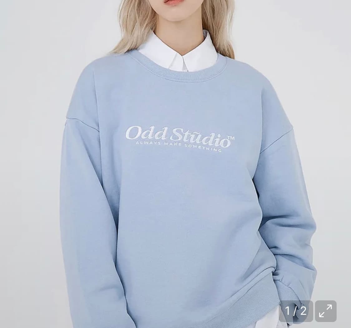 오드스튜디오 자수 맨투맨 티셔츠 상품이미지1