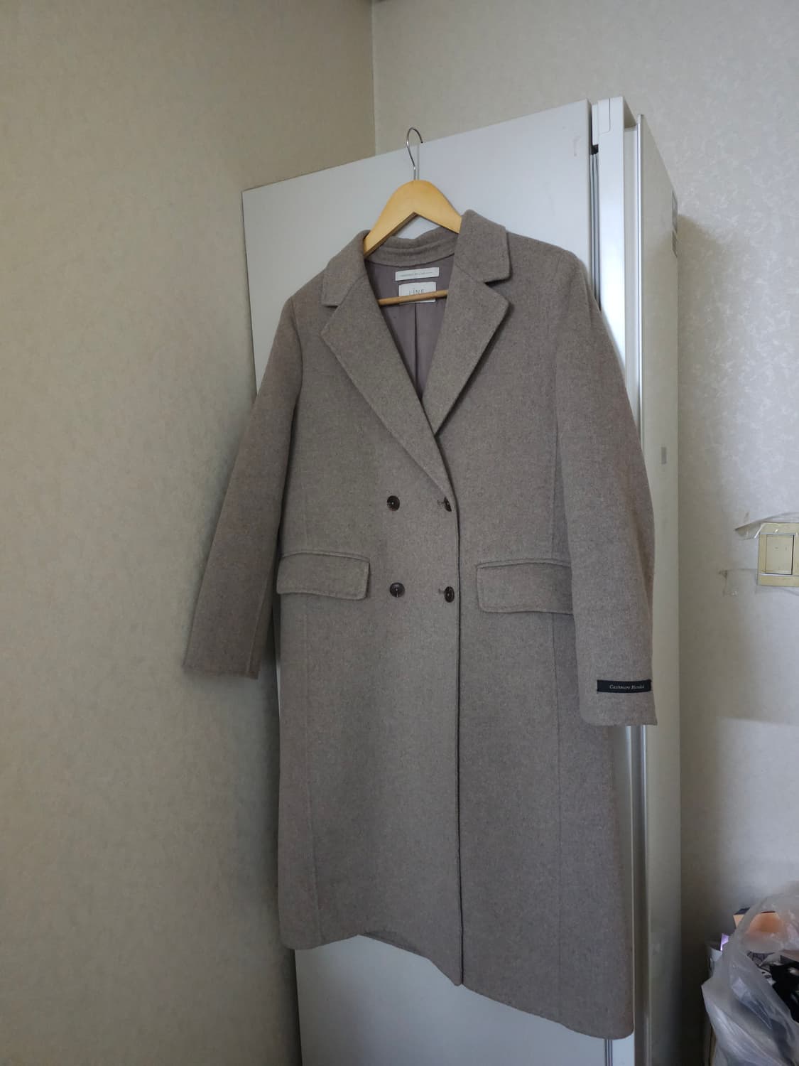 라인 울 캐시미어 핸드메이드 더블 롱코트 상품이미지1