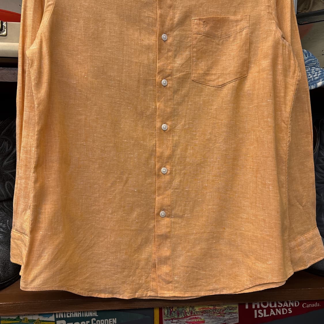 매킨토시 런던 와이드 스프레드 카라 나폴리탄 린넨 셔츠 N1086 상품이미지4