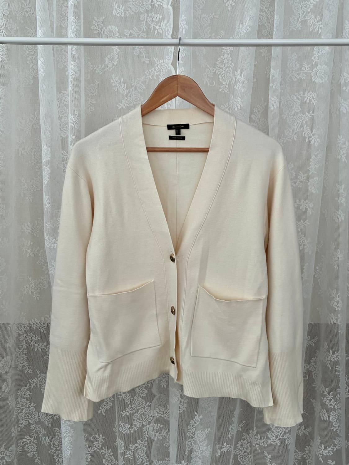 L) 마시모두띠 포켓 브이넥 가디건 아이보리 상품이미지1