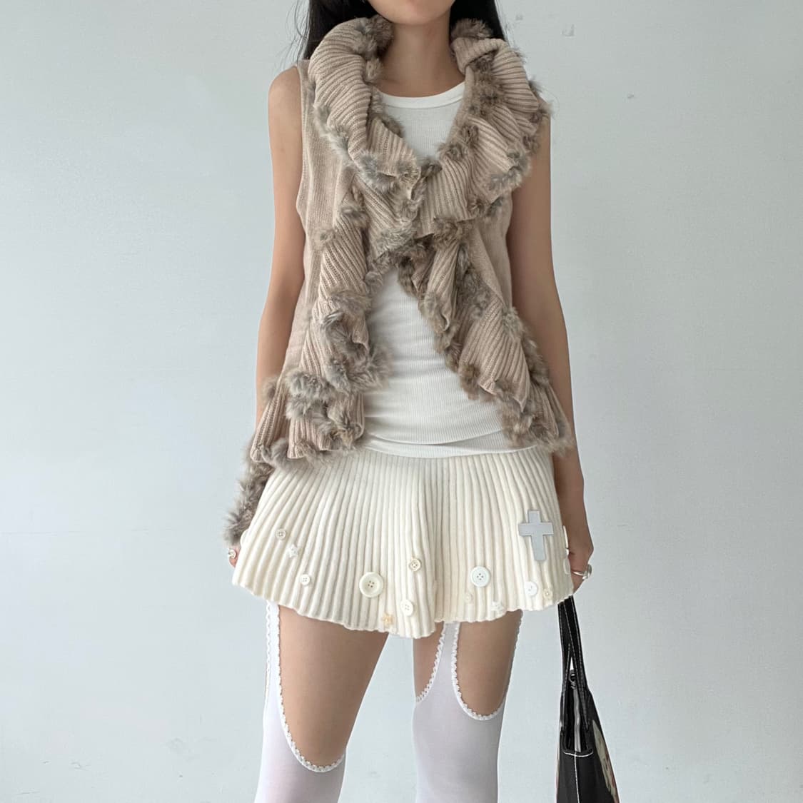 Fairy fur knit vest 상품이미지6