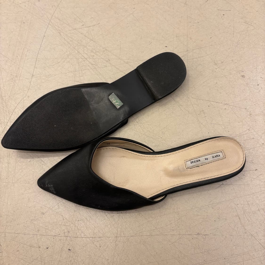 빈티지 블랙 뾰족 슬로퍼 상품이미지2