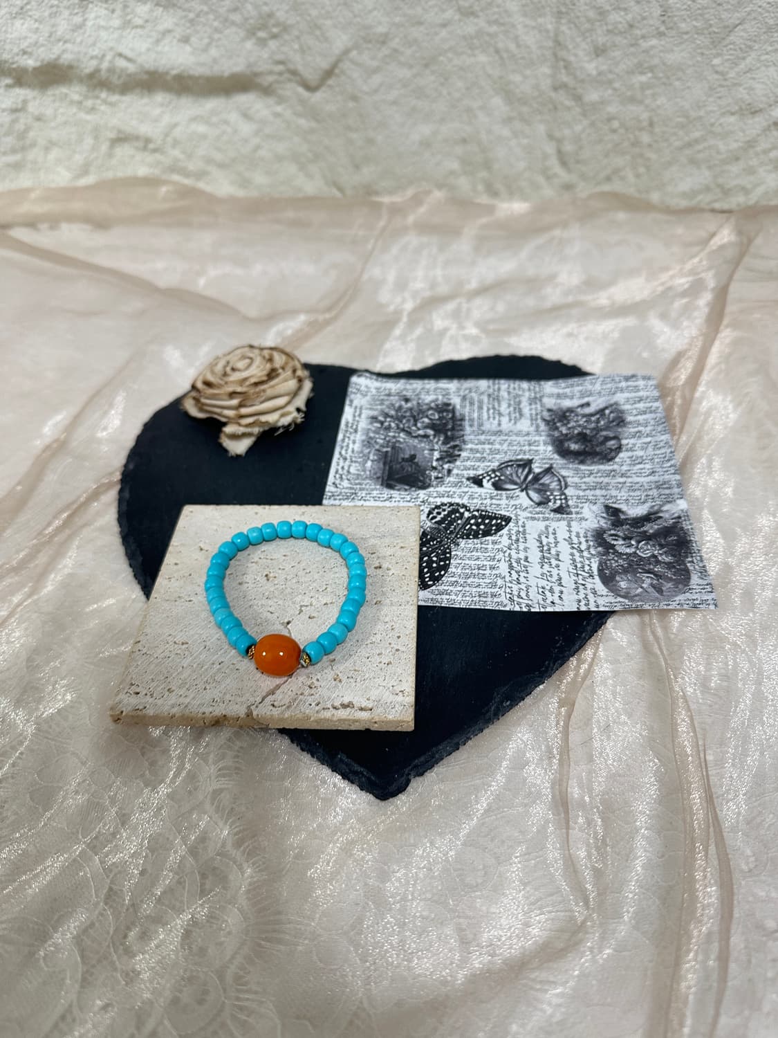 빈티지 터키석  밀랍 밴딩 팔찌 상품이미지1