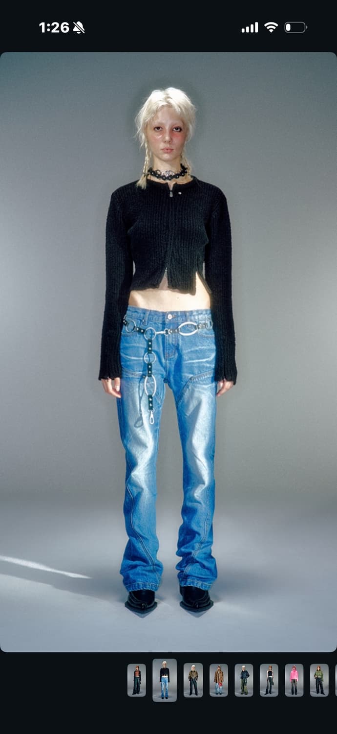 Vacant archive 니트 집업 가디건 (블랙/그레이) 상품이미지8