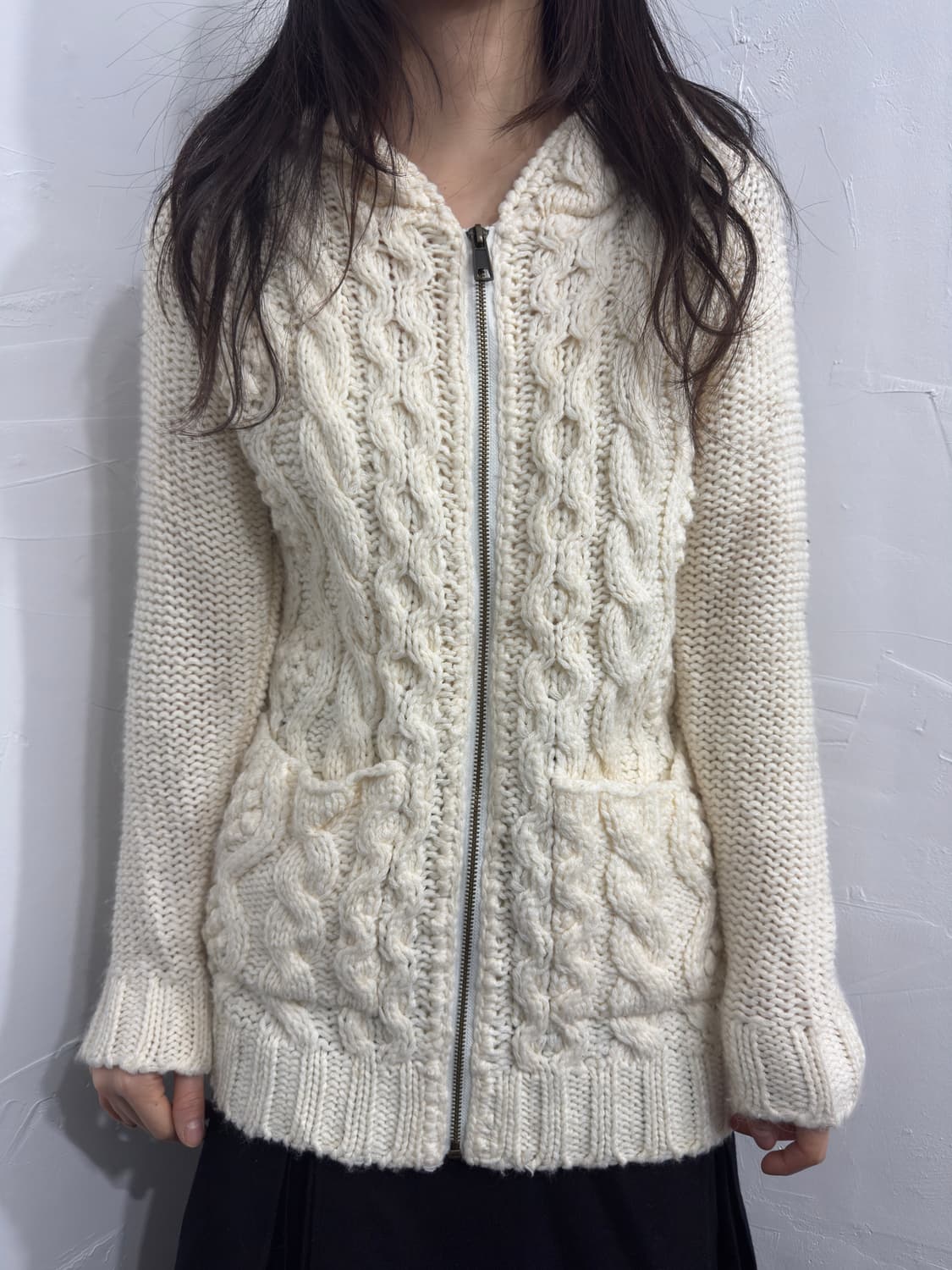 knit hood zipup 상품이미지2